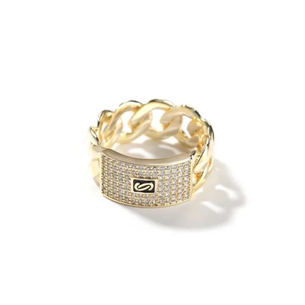 Fine Jewelry Rings 14k Gold Ring Trendy Fashion Popular Style Hip Hop Jewelry Cuban Ring Men's Jewelry Drop-shipping