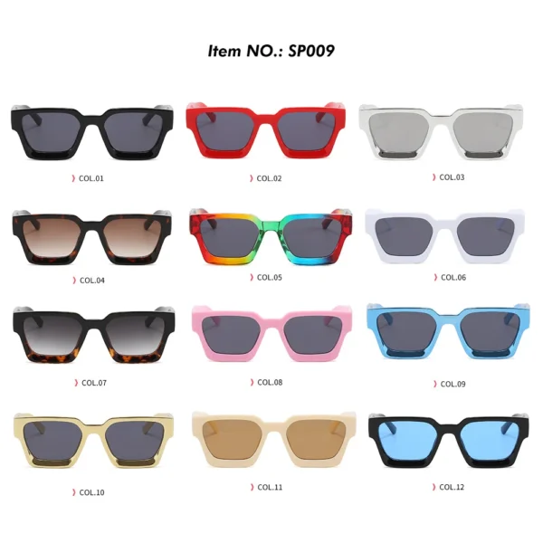 Superhot Eyewear SP009 Custom Logo Private Label Sun Glasses Vintage Black Chunky Square Sunglasses - Image 5