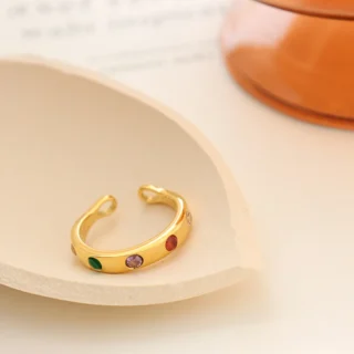 New Fashion Design Ring Colorful Zircon Open Forefinger Ring