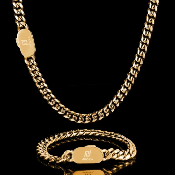 HipHop Jewelry 316L 18k Gold Plated Stainless Steel Wholesale Necklace Bracelet for Men Women Cuban Link Chain - Image 6