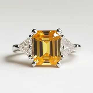 SGARIT Fashion Jewelry 925 Sterling Silver Topaz Ring 3CT Natural Sky Blue Topaz Yellow Citrine Amethyst Gemstone Crystal Rings