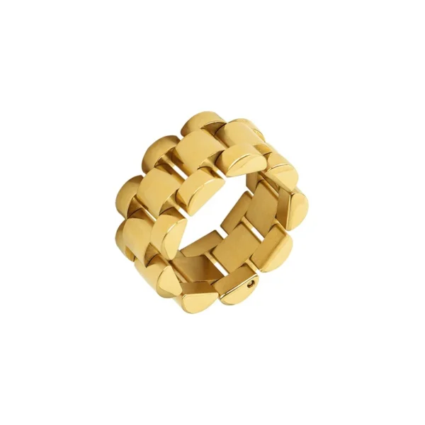 Wholesale Fashion Stainless Steel Gold Jewelry Adjust Women Rings - Image 5
