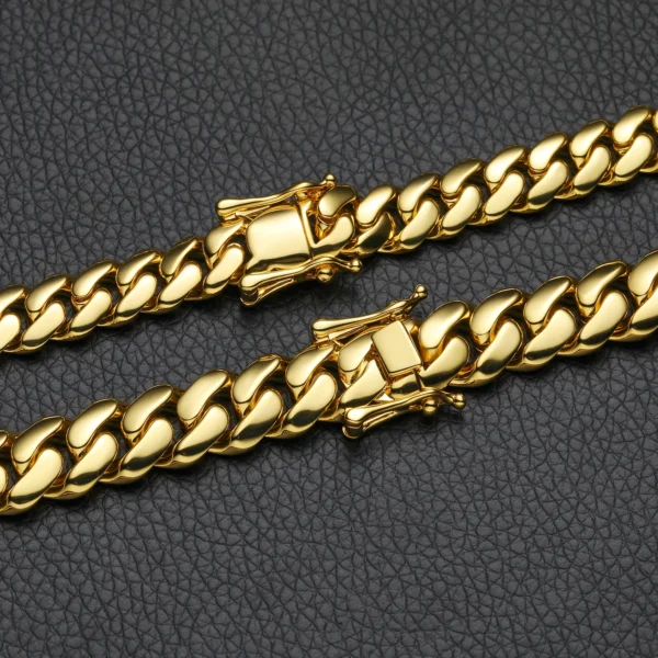 Wholesale 10mm-22mm Solid Cuban Choker Hip Hop Miami Cuban Link Chain Mens 14k 18k Real Gold Plated - Image 5