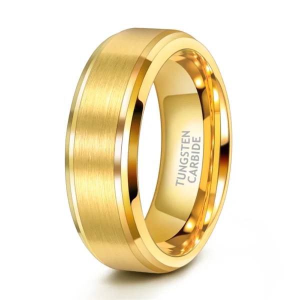 OLAN 6mm/8mm Free Sample Tungsten Ring Gold Plated Brushed Wedding Rings Third Party Appraisal Men Ring Gold Plated