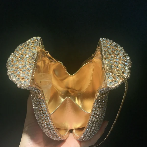 Women Money Pocket Bag Bling Diamond Party Handbag Hand Rhinestone Clutch Purse Evening Bags - Image 3