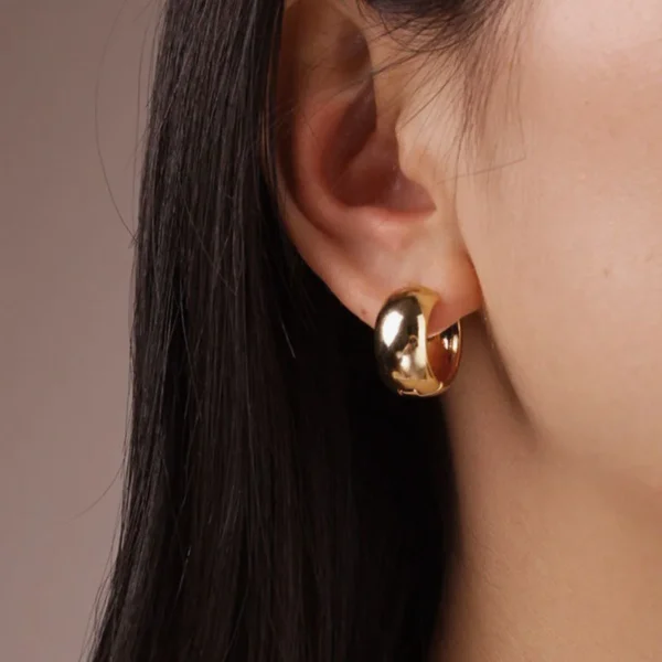 JOOLIM  High End 18K Gold Plated Simple Fashion Circle Hoop Earrings for Women Stainless Steel Earrings Wholesale