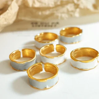 Hot Selling Morandi Ring Stainless Steel Genuine Gold Adjustable Ring
