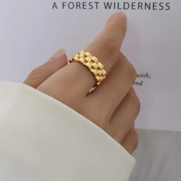 Europe and America Exaggerated Cold Thick Watchband Index Finger Ring Titanium Steel Ring