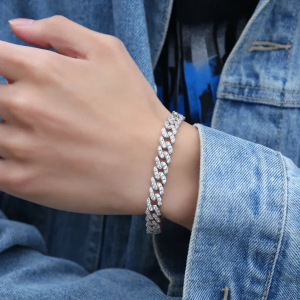 Hiphop Jewelries Iced Out 9mm Cuban CZ Link Chain Bling Miami Woman Cuban Necklace Bracelet and Anklets for Summer - Image 4