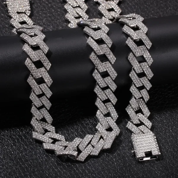Luxury Wholesale Hip Hop Jewelry Thick Miami Exaggerated Cuban Chain Sterling Silver Iced Out Cuban Link Chain Alloy Men - Image 4
