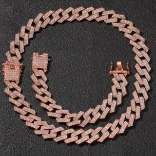 Luxury Wholesale Hip Hop Jewelry Thick Miami Exaggerated Cuban Chain Sterling Silver Iced Out Cuban Link Chain Alloy Men