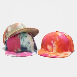 Tucker Fashion Flat Brim Hip-Hop Peaked Cap Street Style Sun Protection Baseball Cap with Tie-Dye Design