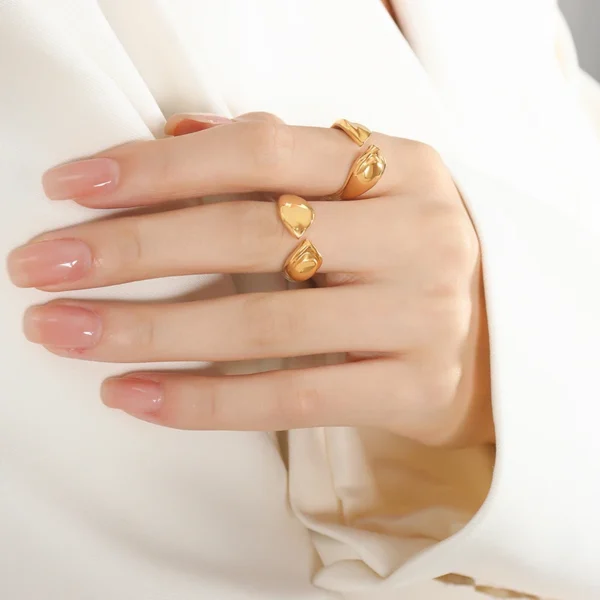 Hot Selling Fashion Open Ring Trend New Arrival 18k Gold Plated Stainless Steel Ring Wholesale Jewelry Supplier - Image 5