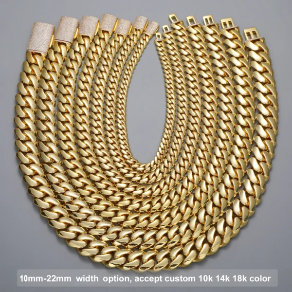 Cubana Heavy 20mm 10K 14K 18K Real Gold Plated Fashion Cuban Link Chain Luxury Miami Hip Hop Jewelry Choker Necklace for Men - Image 3