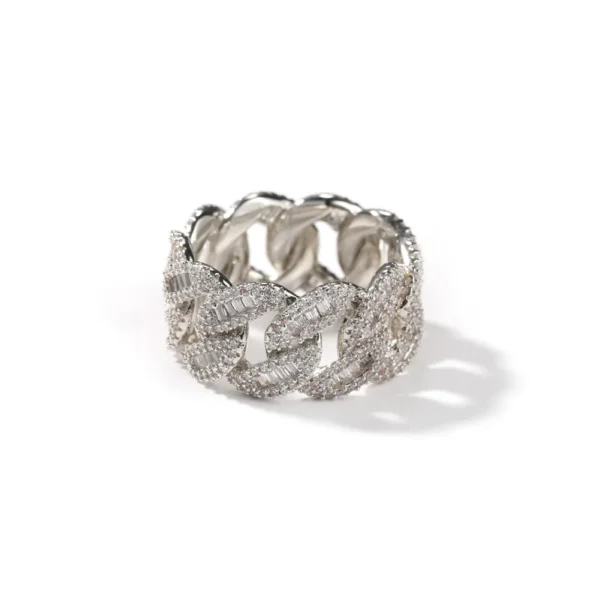Luxury Fashion Hiphop Rapper Street Jewelry Brass Silver Bling Iced Out Cz Men's Miami Cuban baguette Crush Mens Ring - Image 5