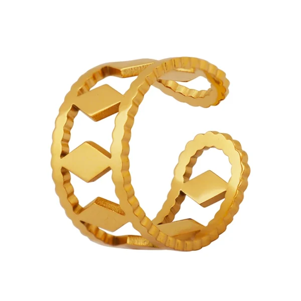 Wholesale Hot Selling Nice High Quality 18K Gold Stainless Steel Rings Adjustable Jewelry Rings for Lady - Image 6