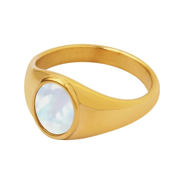 Factory White Seashell Ring Couple Ring Stainless Steel Color Fast Fashion Womens Jewelry Gold Engagement Rings Customized Size - Image 6