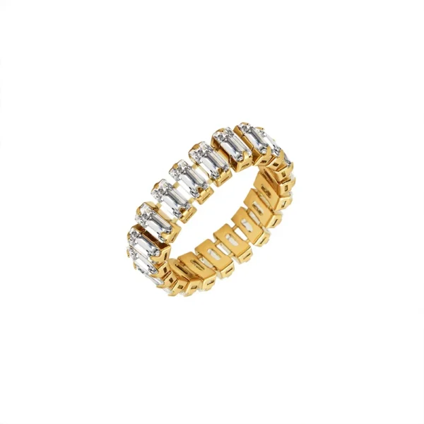 French Style Full Diamond Two Claw Zircon Ring Fashion Trends Titanium Steel Index Finger Rings Stainless Steel for Party - Image 6