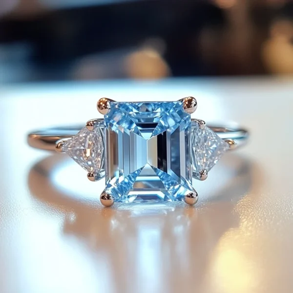 SGARIT Fashion Jewelry 925 Sterling Silver Topaz Ring 3CT Natural Sky Blue Topaz Yellow Citrine Amethyst Gemstone Crystal Rings - Image 4