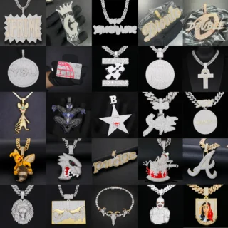 Hip Hop Jewelry Mens Iced Out Custom Letter Pendant 925 Sterling Silver VVS Moissanite Diamond Number Name Initial Logo Pendant