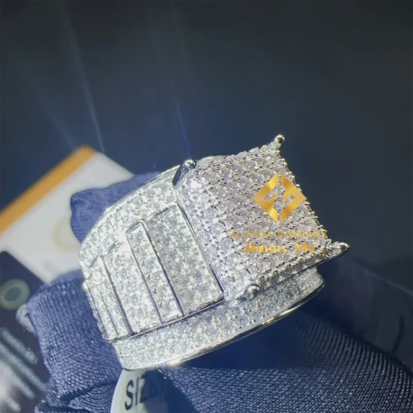 Ready to Ship GRA Certificates Low Price Classic  Hip Hop Fire Jewelry Iced Out VVS1 Moissanite Shining Diamond  Man Ring - Image 2