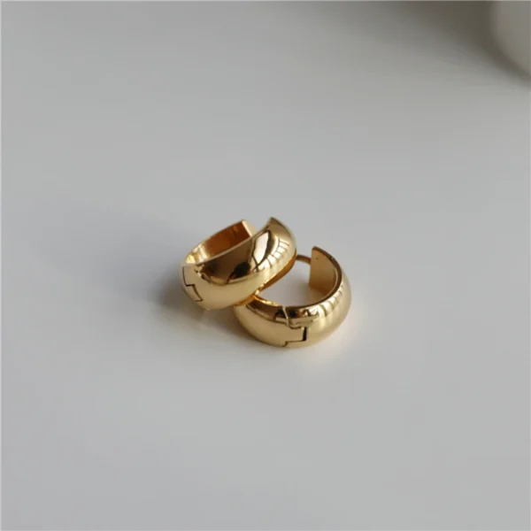 JOOLIM  High End 18K Gold Plated Simple Fashion Circle Hoop Earrings for Women Stainless Steel Earrings Wholesale - Image 4