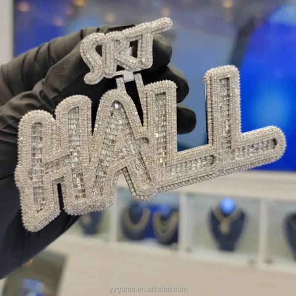 Custom Diamond Pendant S925 Silver Letter/logo/name Iced Moissanite 18k Gold Plated for Rapper Hip Hop Charms Cuban Jewelry - Image 4