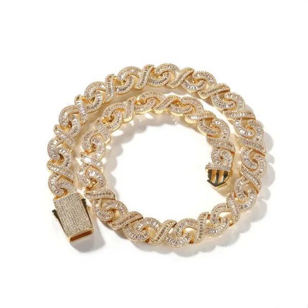 Cuban Link Chain Infinite Loop Hip Hop Jewelry Iced Square CZ Zircon Gold Plated Necklace Iced Out Cuban Chain Necklace Jewelry - Image 6
