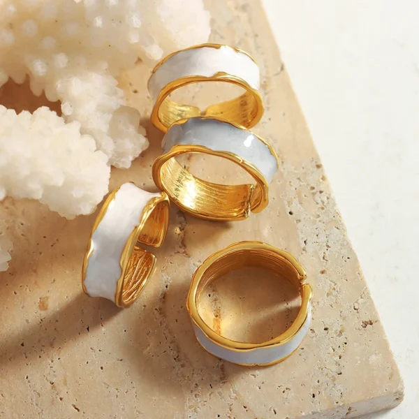 Hot Selling Morandi Ring Stainless Steel Genuine Gold Adjustable Ring - Image 2