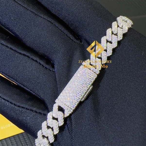 Hot Selling Pass Diamond Tester 8mm Two Rows Pass Diamond Tester Iced Out Hip Hop  VVS1 Moissanite Cuban Link Chain Necklace - Image 5