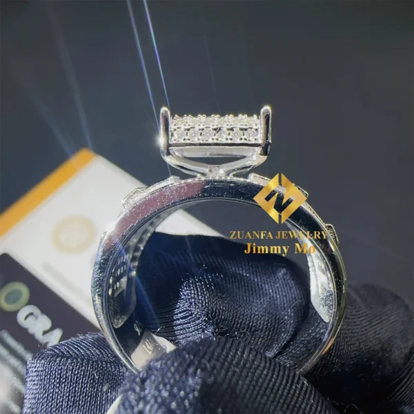 Ready to Ship GRA Certificates Low Price Classic  Hip Hop Fire Jewelry Iced Out VVS1 Moissanite Shining Diamond  Man Ring - Image 3