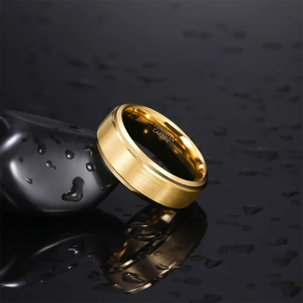 OLAN 6mm/8mm Free Sample Tungsten Ring Gold Plated Brushed Wedding Rings Third Party Appraisal Men Ring Gold Plated - Image 5