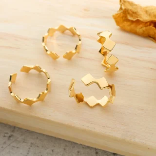 High Quality Wholesale Diamond Ring Opening Simple Stainless Steel 18K Gold Ring