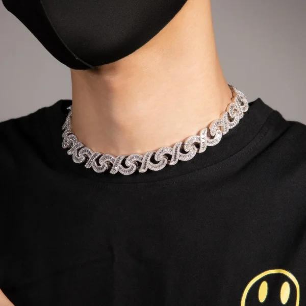 Cuban Link Chain Infinite Loop Hip Hop Jewelry Iced Square CZ Zircon Gold Plated Necklace Iced Out Cuban Chain Necklace Jewelry - Image 3