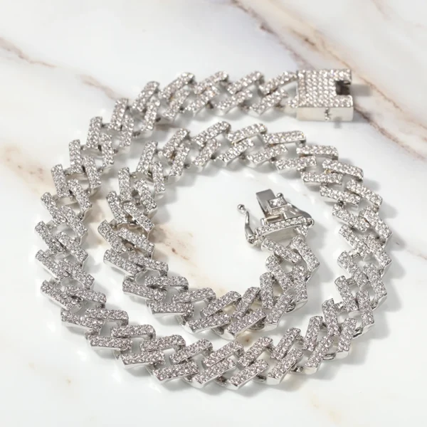 Luxury Wholesale Hip Hop Jewelry Thick Miami Exaggerated Cuban Chain Sterling Silver Iced Out Cuban Link Chain Alloy Men - Image 6
