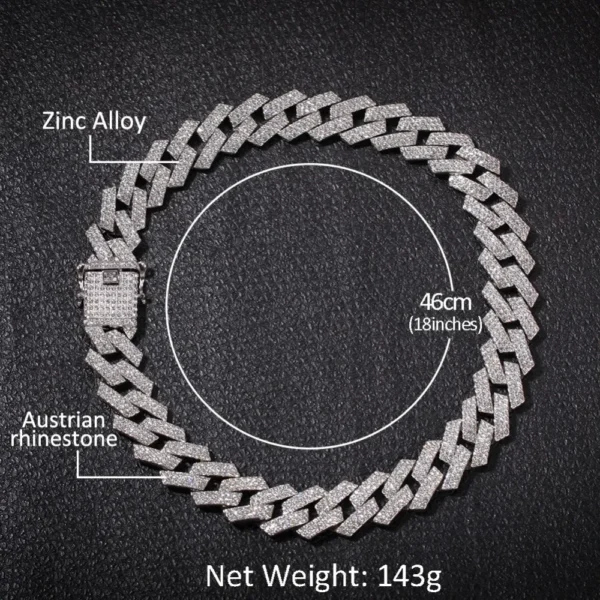 Luxury Wholesale Hip Hop Jewelry Thick Miami Exaggerated Cuban Chain Sterling Silver Iced Out Cuban Link Chain Alloy Men - Image 5