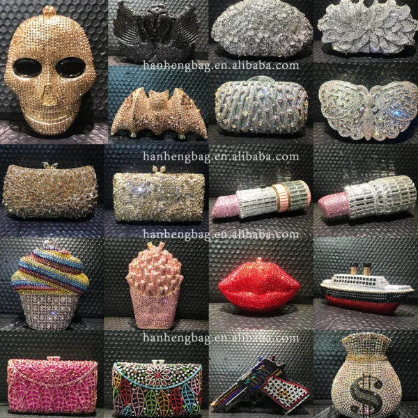 Women Money Pocket Bag Bling Diamond Party Handbag Hand Rhinestone Clutch Purse Evening Bags - Image 4
