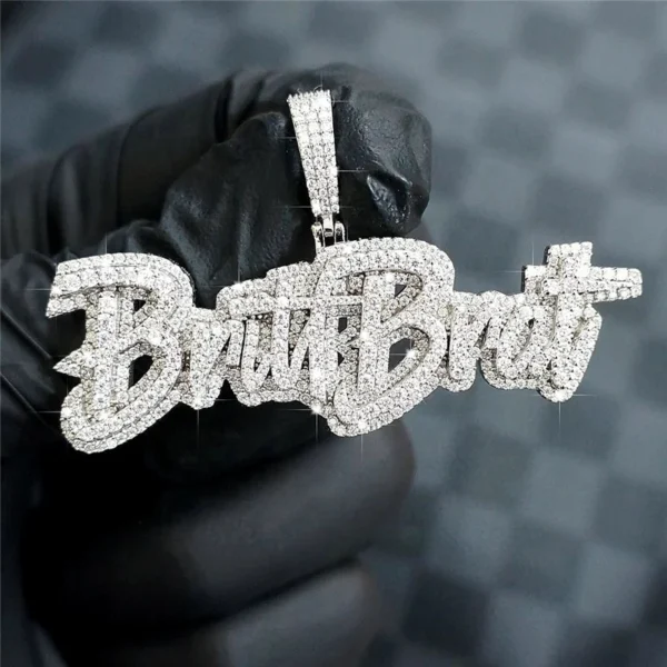 New Design Custom CZ Name Letter Pendant Necklace With Iced Out Cuban Chain Initial Necklace Personalised Hiphop Jewelry - Image 5