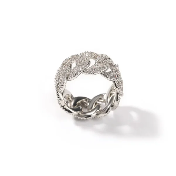 Luxury Fashion Hiphop Rapper Street Jewelry Brass Silver Bling Iced Out Cz Men's Miami Cuban baguette Crush Mens Ring - Image 3