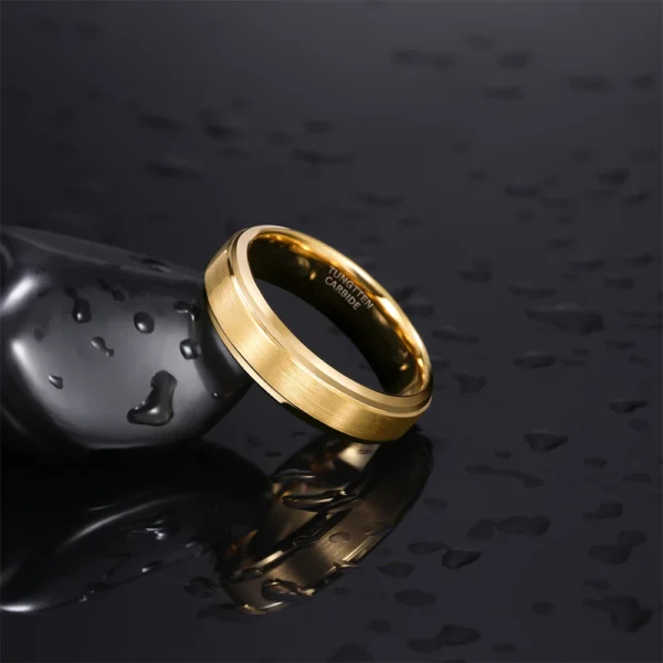 OLAN 6mm/8mm Free Sample Tungsten Ring Gold Plated Brushed Wedding Rings Third Party Appraisal Men Ring Gold Plated - Image 3