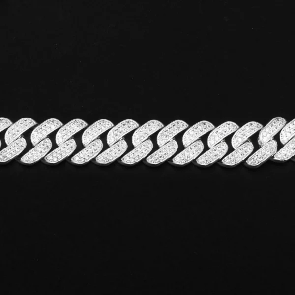 Hot Sale White Gold Cuban Link Chain Necklace Hip Hop Style Iced out Diamond and Zircon for Wedding Engagement or Gift - Image 3