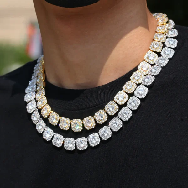 Hot Selling Instagram Men Jewelry Gold Plated Rapper Travis Scott Same Style Big Diamond Tennis Bracelet Iced Out Tennis Chain