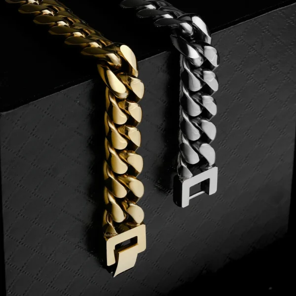 12mm Big Heavy Miami Men Necklace 18K Real Gold Plated Miami Stainless Steel Women Boy Hip Hop Jewelry Bracelet Cuban Link Chain - Image 2