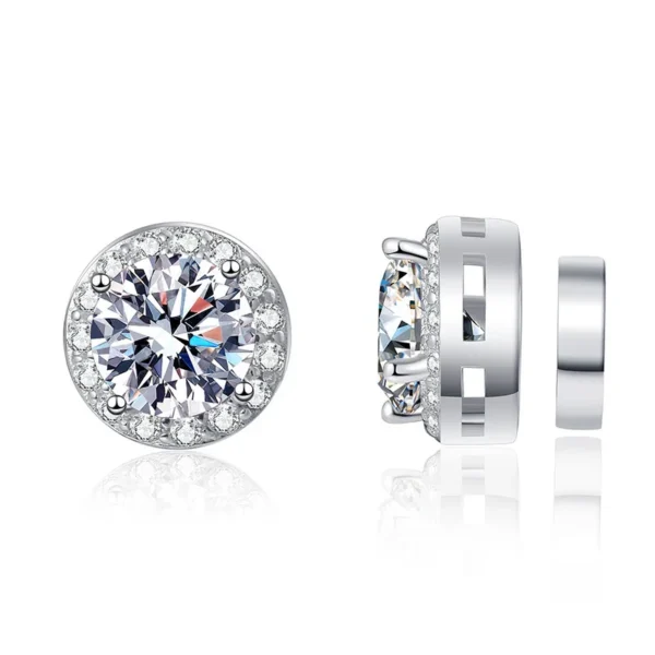 S925 Sterling Silver Moissanite Diamond Ear-Free Magnetic Cure Earrings - Image 6