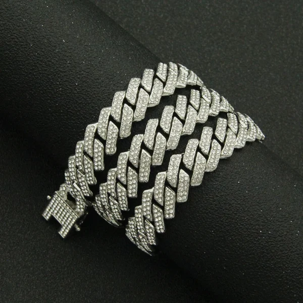 Wholesale 12mm Gold Cuban Link Chain Crystal Rhinestone Rose Gold Plating Miami Cuban Link Chain Necklace Chains for Men Jewelry - Image 5