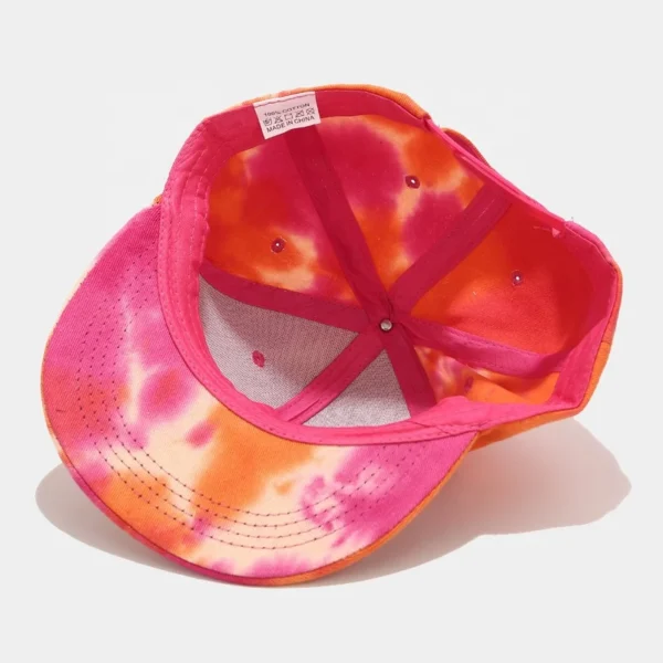 Tucker Fashion Flat Brim Hip-Hop Peaked Cap Street Style Sun Protection Baseball Cap with Tie-Dye Design - Image 3