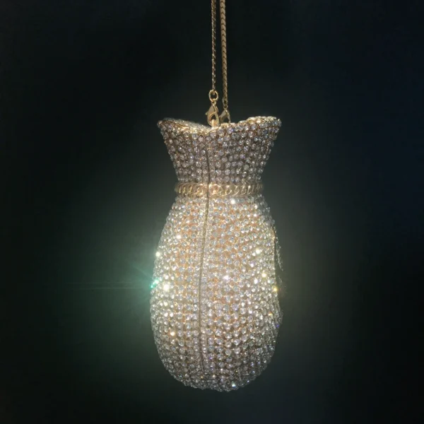 Women Money Pocket Bag Bling Diamond Party Handbag Hand Rhinestone Clutch Purse Evening Bags - Image 2
