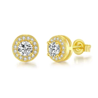 Simple Round Earrings for Men Hip Pop Rock Classic Cubic Zirconia Gold Color Minimalist Ear Rings Retro Jewelry Male Gift