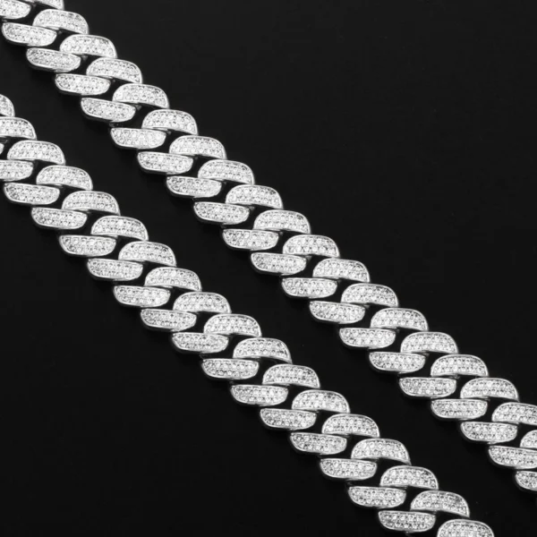 Hot Sale White Gold Cuban Link Chain Necklace Hip Hop Style Iced out Diamond and Zircon for Wedding Engagement or Gift - Image 2