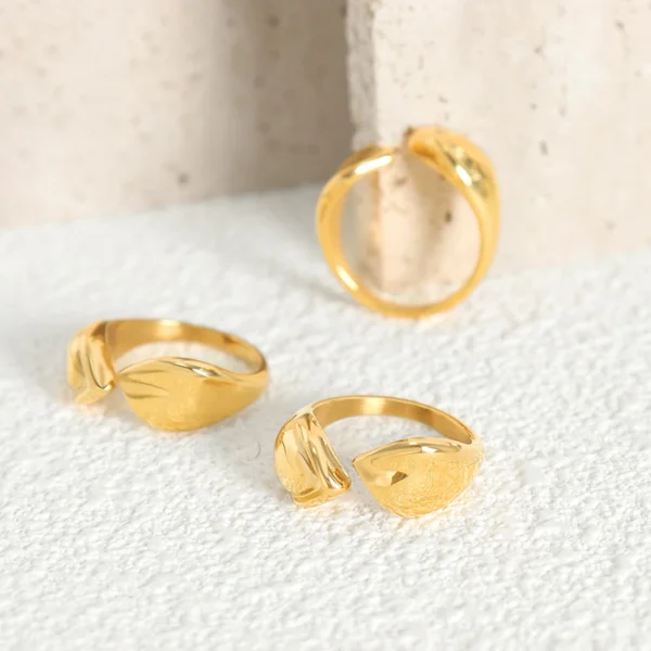 Hot Selling Fashion Open Ring Trend New Arrival 18k Gold Plated Stainless Steel Ring Wholesale Jewelry Supplier - Image 3